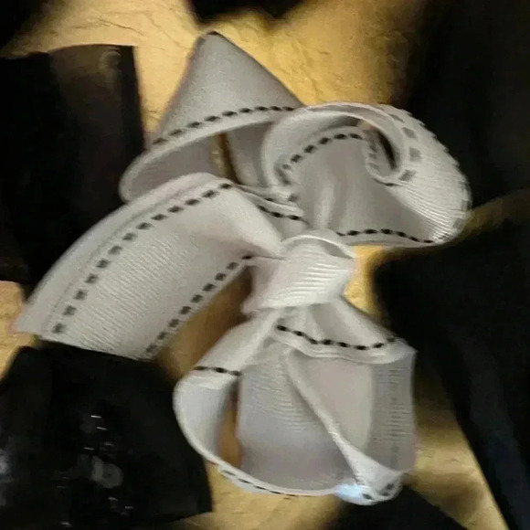 LOT OF 5 GIRLS HAIRBOWS BLACK/ BLACK&WHITE - Picture 6 of 9